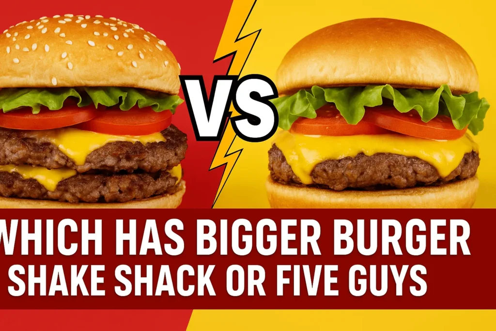 which burger is bigger five guys or shake shack
